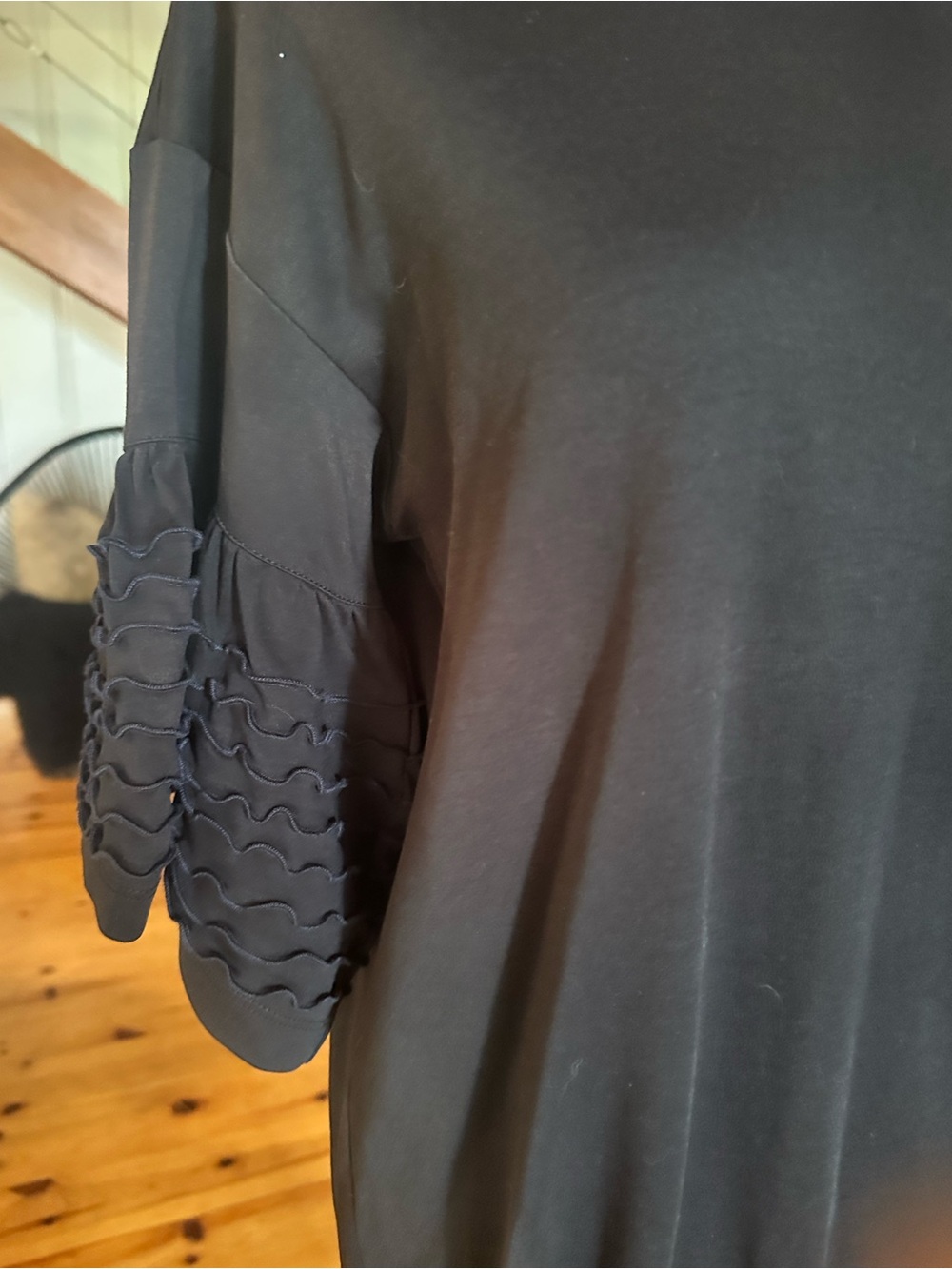 See By Chloe Black Women's Ruffle Sleeves Dress or top